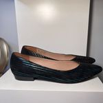 Bocage Metallic Striped Pointed Toe Flats Black & Blue Elegant Shoes Photo 1