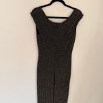 Alex Evenings Black Sleeveless Maxi Formal Dress Gold Metallic Size 8 Photo 6