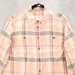 Duluth Trading Pink Flannel Plaid Lumberjack Cabin Work Adventure Shirt Large Photo 2