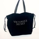 Victoria's Secret Victoria’s Secret Black Velvet Tote Bag Handbag Purse Bling Rhinestone Logo Photo 0