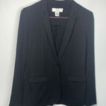 Magaschoni  Women's Solid Button Front Notch Lapel Blazer Black Size small Photo 0