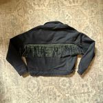 South Boutique Black Boutique Fringe Denim South Rhinestone Jacket Photo 1