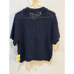 Lucky Brand Pointelle Camp Shirt Open Knit Cardigan Fisherman Collared Size S Photo 2