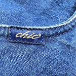 Chic Size Medium Denim Zipper Front Hoodie with Pockets & 3” side slit V… Blue Photo 6