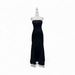 Vintage Formal Strapless Sheath Dress Black Pink Trim Rhinestones Corset Back Size undefined Photo 2