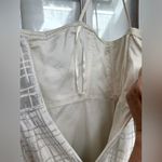 BCBGMAXAZRIA  Formal Trudy A Line Dress Metallic Cream Silver Strapless Size 0 Photo 9