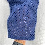 Chelsea28  Navy Cotton Eyelet Mid Rise‎ Crop Pant Photo 6