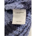 J Jill Sz XL Chucky Striped V Neck Sweater Blue 100% Cotton Cable Knit Cabincore Photo 3