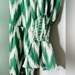 Pomander Place Tuckernuck Ikat Kenzo Green White Tiered Dress Size M Photo 10