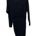 All Saints side ruched cowl neck M black stretch batwing dolman sleeve dress Photo 1