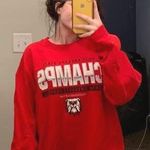 Gildan Red Oversized Thrift Crewneck Photo 0