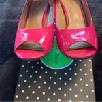 Kelly & Katie fuschia patent leather open-toe pumps Size 7.5 Photo 3