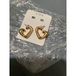 J Crew Flynn Heart Hoop Earrings Matte Gold Tone Photo 1