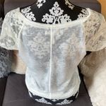 Aeropostale AÉROPOSTALE Cream Lace Sheer Top Size Large Photo 4