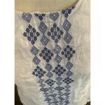 100% Linen Dress Sz XS House Of Pom White Embroidered Lined Coastal Preppy Work Photo 3