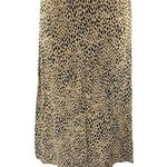 Brandy Melville  Brown Black Leopard Animal Print Zipper Midi A-Line Skirt Size S Photo 0