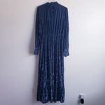 Baltic Born  Penelope Midnight Blue Velvet Floral Long Sleeve Dress Maxi Photo 7