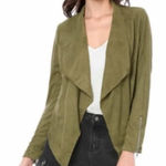 BLANK NYC Olive Suede Drape Jacket Photo 0
