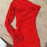 Lucy in the Sky  Mini Dress Red Satin Photo 0