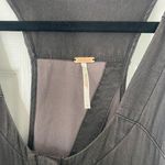Free People  Roaring Rayon Utilitarian Jumpsuit 4 S Grey / green Rare Cute Grunge Photo 6