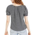 Madewell  Texture & Thread Peasant Top in Navy White Stripe W-516 Sz S Photo 3