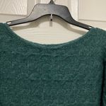 Abercrombie & Fitch Heather Teal Crew Neck Cable Knit Sweater Photo 5