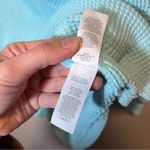 Aerie  Lumberjane Aqua Blue Waffle Knit Pullover Collared Sweatshirt Small Photo 7