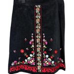 CLIO Skirt Womens 6 Small Black Embroidered A Line Pencil Vintage Cottagecore Photo 0