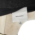 Reformation  Emery Knit Top Long Sleeve V-Neckline Sheer Black Size Medium Photo 8