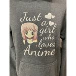 Port & Company Graphic Hoodie Just A Girl Who Loves Anime Grey Cozy Size S Gray Photo 9