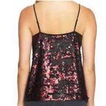 1. State New Sequin Cami Top Dramatic Pause small V-Neck black burgundy camisole Photo 2