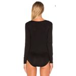 Ella Moss Black Bella Long Sleeve Wrap Front Bodysuit L Photo 1