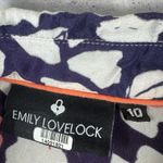 Anthropologie Emily Lovelock Floral Abstract Colorblock Cap Sleeve Blouse Sz 10 Photo 1