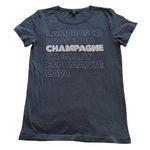 J.Crew  Navy Blue Sequin Lamrbrusco Champagne Prosecco Shirt Size XS GUC #0122 Photo 0