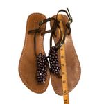 Mystique Boutique Mystique Beaded T-Strap Leather Sandals, Sz 9 Photo 11