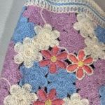 Vestique  Crochet Knit Crop Tank Top Pastel Patchwork Boho Festival Retro Sz M/L Photo 4