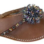 Vera Pelle Beaded Thong Sandals Photo 5