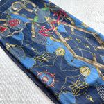 VTG Carlo Orsini Pure Silk Scarf Equestrian Nautical 41”x58” Preppy Old Money Blue Photo 1