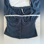 Free People  Ladybug Long Sleeve Corset Top in Blue Navy Size Medium Photo 4
