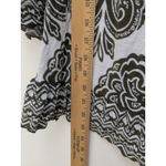 INC  Women's Blouse Top 3/4 Sleeve White Green Paisley Boho Hippie Size Medium Photo 4