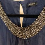 lungo l'arno Lungo L’Arno 100% Linen Blue Beaded Collar Dress Size XS Photo 1