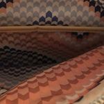 Stella & Dot  Cream and Tan Chevron Crossbody Bag Purse Photo 6