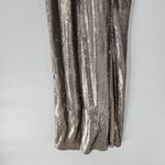 Little Mistress  Womens Sequin Dress 6 Gold Metallic Belt V Neck 3/4 Sleeve Maxi Photo 3