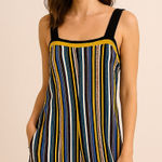 ZARA Colorful Striped Retro Style Summer Romper NWT Size M Photo 0