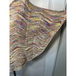 Fever Crochet Knit Zigzag Chevron Poncho Sweater Top Women's Size S Yellow Photo 1