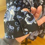 ZARA  PRINTED SHIRT FLOUNCED DRESS BLUE BLACK PAISLEY PRINT LONG SLEEVES SZ S Photo 4