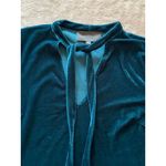 Sunday in Brooklyn  Teal‎ Blue Velvet Tie-Neck Short Sleeve Top Anthropologie S Photo 2