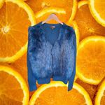 ANA Blue Faux Fur and Sweater Vest Size Large‎ Photo 1