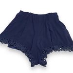 L'ATISTE 5/$65 Womens Shorts Sz M Navy Blue Crinkle Lace Wide Leg Short Photo 0