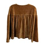 Madewell  Women's Brown Corduroy Swing Blouse Size Small Boxy Long Bell Sleeve Photo 5